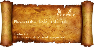 Mocsinka Lóránt névjegykártya