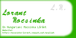 lorant mocsinka business card