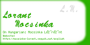 lorant mocsinka business card